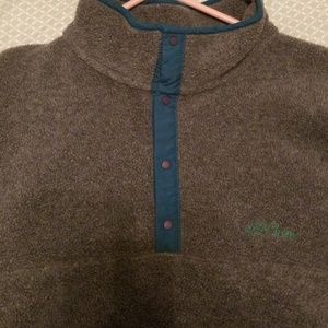 LL Bean Gray with teal green trim pull over